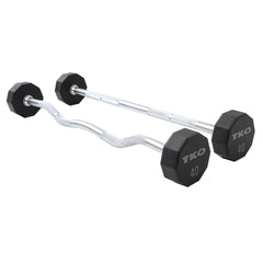 10-Sided Fixed Curl Bar 20-110 LB. Set  (Urethane)